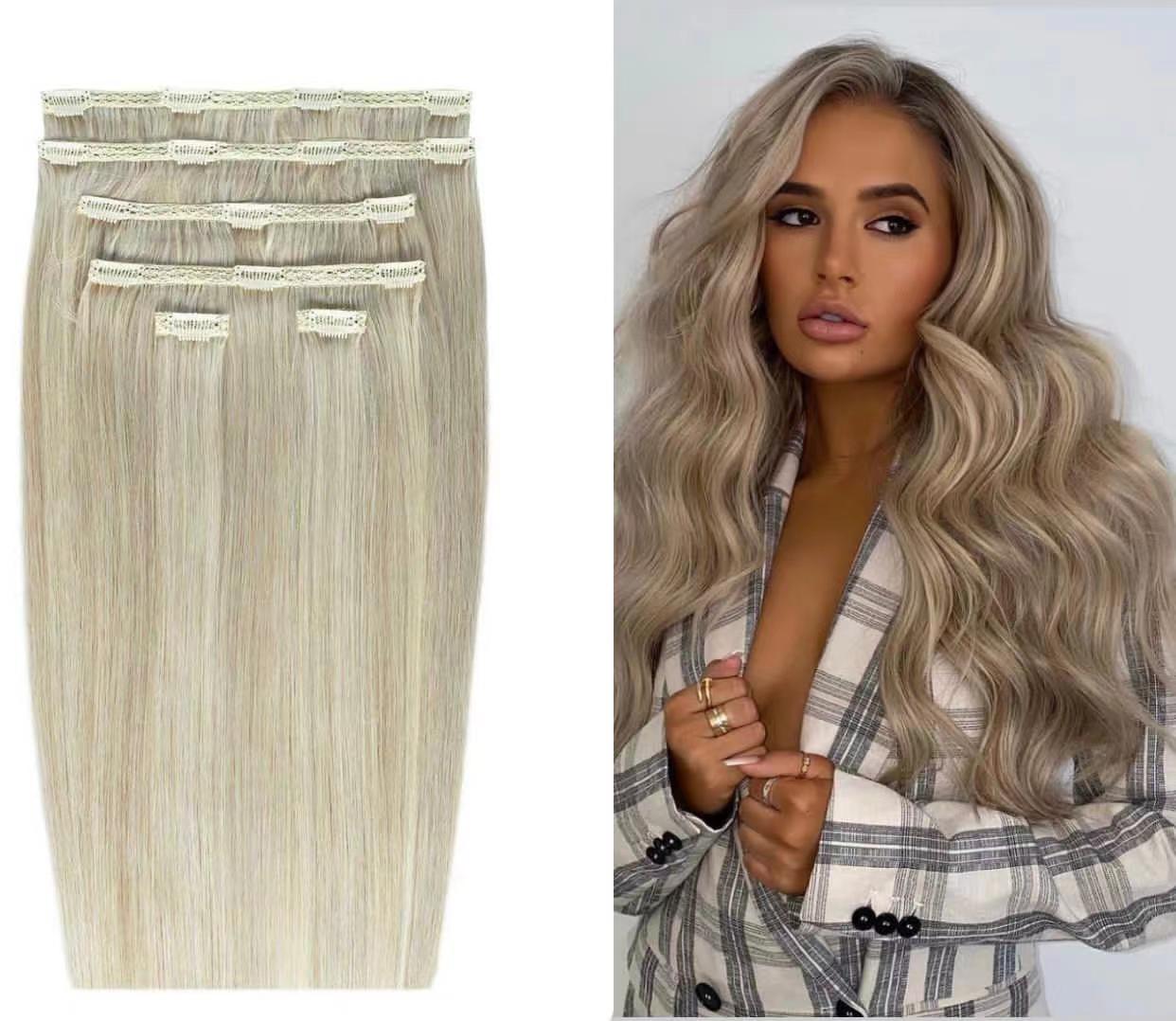 Golden Clip In Hair Extensions